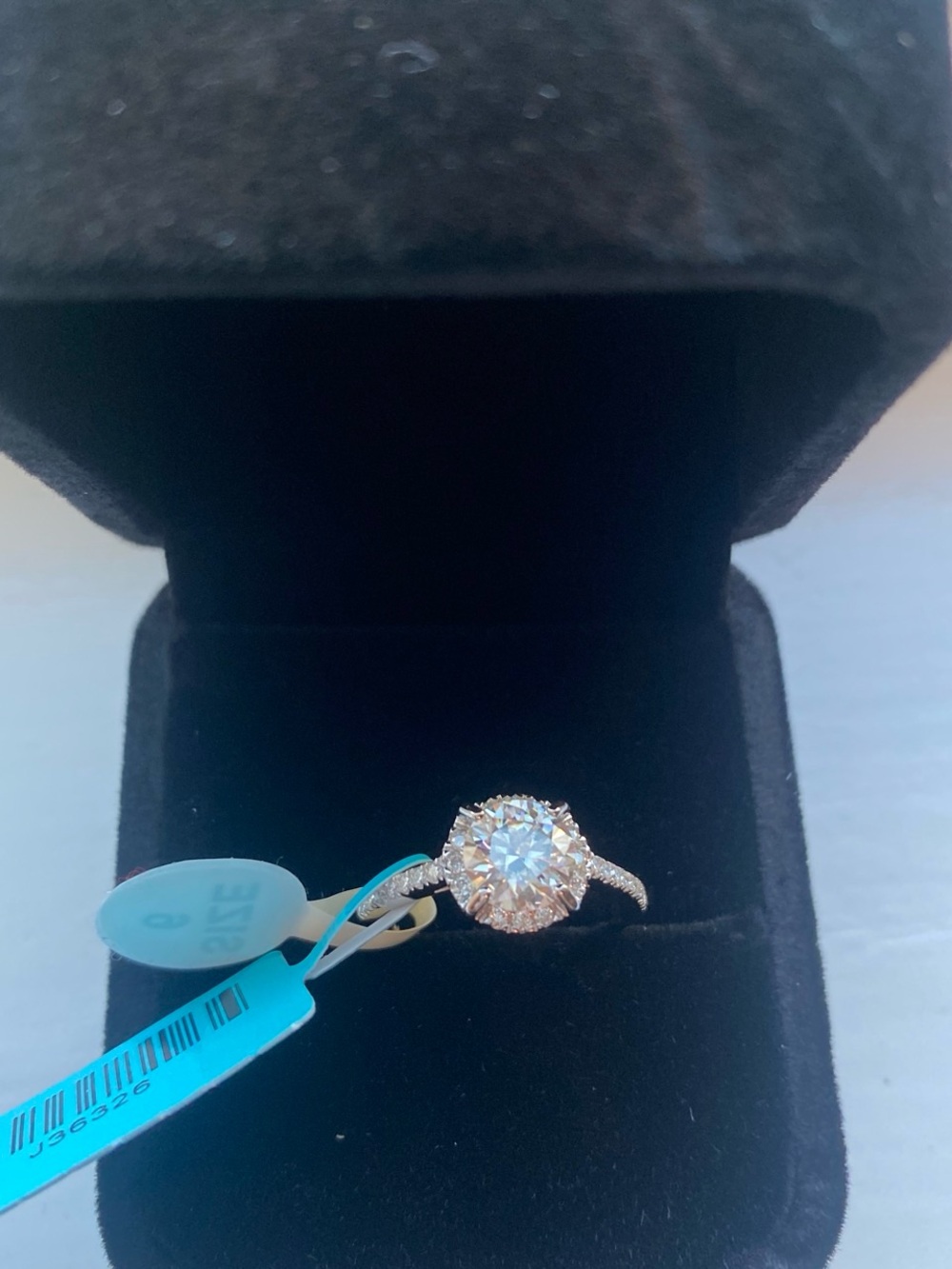 Classic Round Cut Moissanite Halo Ring Size 6